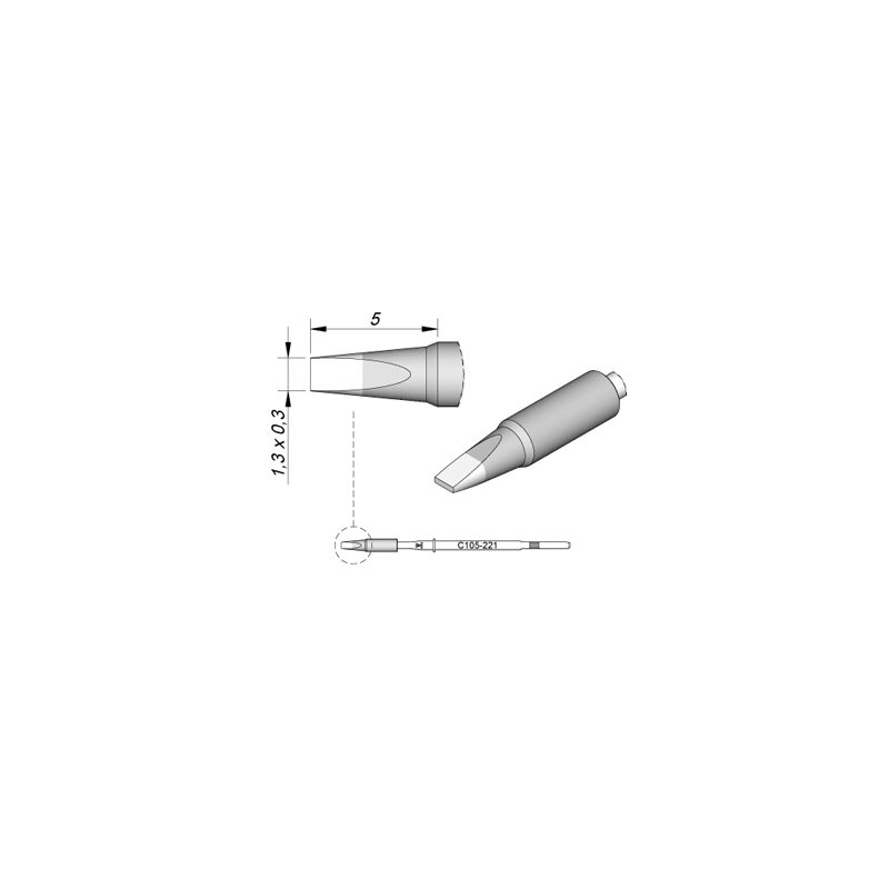 C105-221 Tip Cartridge 1.3 x 0.3mm