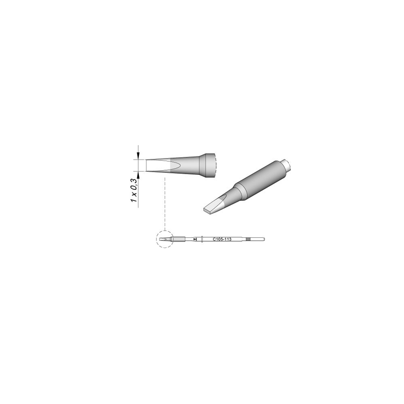 C105-113 Tip Cartridge 1.0 x 0.3mm