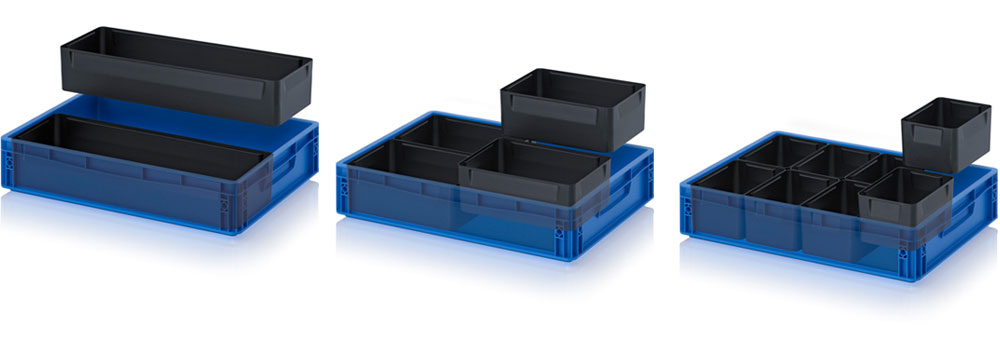 ESD INSERTABLE BINS FOR ESD EURO CONTAINERS