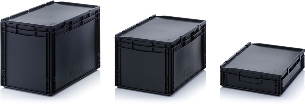 ESD Euro Containers with Hinge Lid